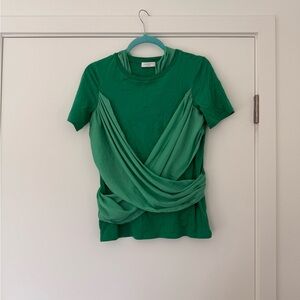 Sandro green silk wrap Tshirt size S/M mint condition